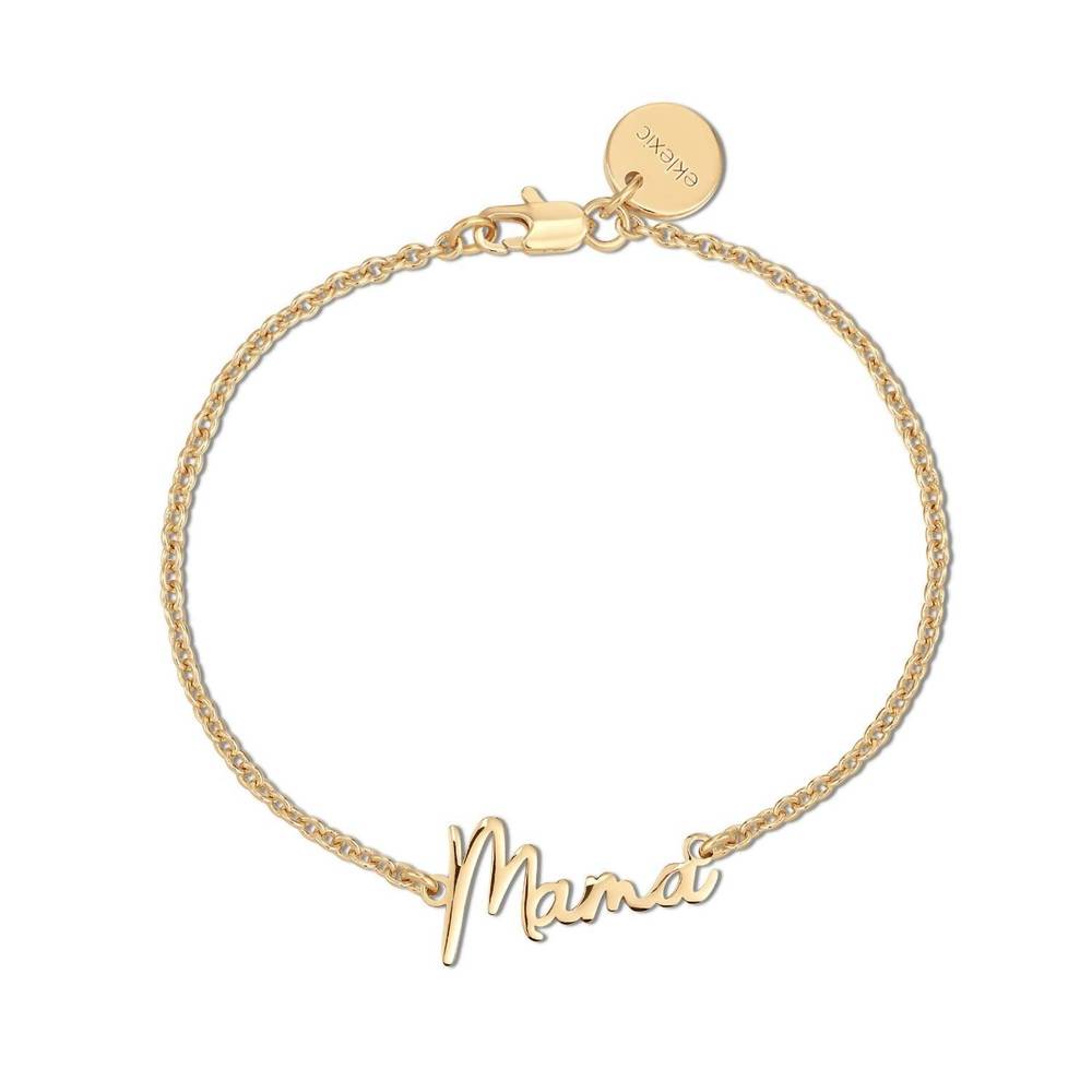 NEW EKLEXIC dainty script mama bracelet in gold
